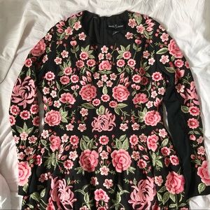 Needle & Thread Embroidered Long Sleeve Dress